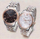 ChenS Mens Eclipse SeriesA Rose Gold Stainless Steel Strap Mechanical Watch