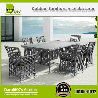 Outdoor furniture garden PE rattan dining table set