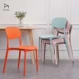 EaseNeat Durable Modern Plastic Dining Chairs with Stackable Design for Dining Living Room Shopping Mall Commercial Home Use&nbsp;-&nbsp;Plastic DiningChairs