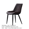 Leather Dining Chair Large Seat Cushion Black Wooden Legs DC-U08