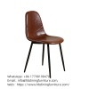 Leather Dining Chair Glossy Black Painted Legs DC-U05A - DC-U05A