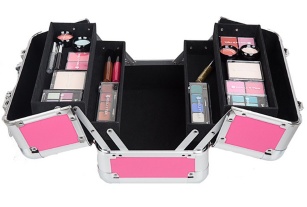 Makeup Organizer Aluminum Makeup Handle Cosmetic Case/Aluminum Artist Cosmetic Beauty Makeup Train Case