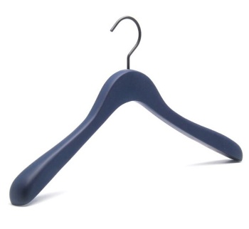 Deluxe coat rack  premium blue rubber coated wooden coat hanger