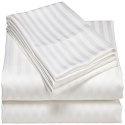 Hotel White Stripe Bed Sheet 210 TC By Kinkob Kreations - KK-DB-210