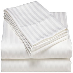 210 TC (C) White Stripe Bed Sheet