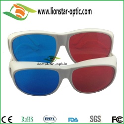 Big plastic frame red cyan 3d glasses