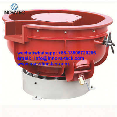 metal component deburring and smoothing_U shape bowl with separating unit vibratory machine