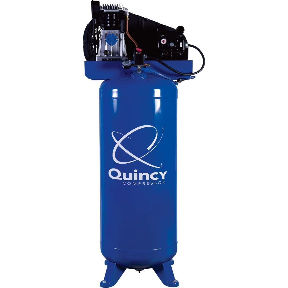 Quincy Single-Stage Air Compressor — 3.5 HP, 220 Volt, 60-Gallon Vertical Tank, Model# Q13160VQ