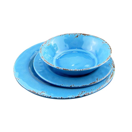 Custom print 8 color dinnerware plastic plate and bowl black melamine dinner set cheap tableware