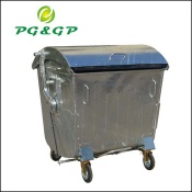 1100L outdoor urban wheelie hot dip galvanized waste container - PG-1100L-1
