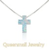 opal cross pendant necklace