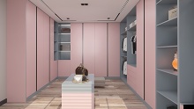 Pink aluminum cloakroom for pink girls