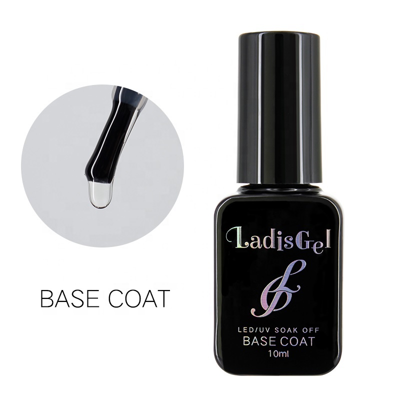 LadisGel 10ml UV Gel Wholesale Nail Art No Wipe Soak Off Base Coat Gel Polish