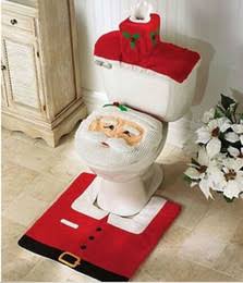 Merry christmas decoration ornaments santa claus toilet tank lid cover mats navidad holiday new year supplies baubles 3 pcs / set. Seller viola.