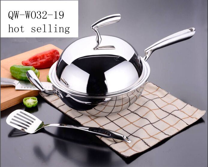 It is stainless steel wok, and hot selling all over the world.