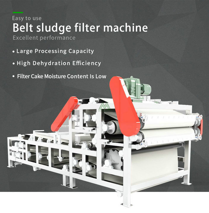Belt press filter for sludge dehydration