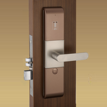 Hotel lock with slider cover.