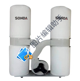 Dust collector with two bags for woodworking machine and furniture factory use