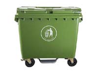 outdoor use plastic recycling dustbin 660 liter with foot-pedal