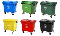 660 liter plastic garbage bin wheeled recycling waste bin
