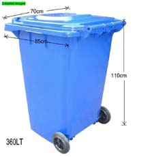 360 liter HDPE plastic recycling dust bin