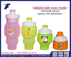 530ml Empty Silicone Kids Drink Bottles With Straw - YF-01