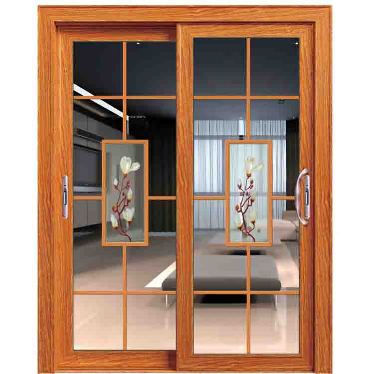 aluminium sliding patio interior doors with tempered glass