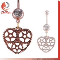 Rose Gold Plated steel belly ring body piercing jewelry