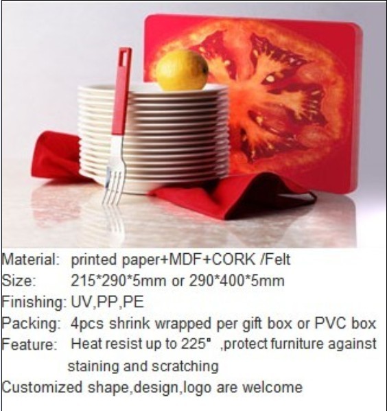 Waterproofing MDF cork placemats.