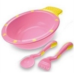Sample Order-1pc,baby feeding set(bowl+spoon+fork set)/baby feeding spoon free shipping