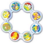 wholesale-6pcs/lot baby ring soother/baby teether/teething toy free shipping ocean decal