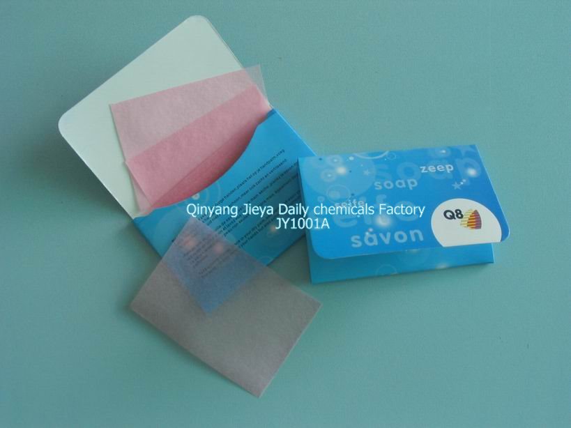 paper soap with a papercard packing