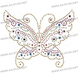 heat transfer rhinestone pattern butterfly motif design