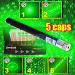 5-Caps True Kaleidoscopic 30mW Green Laser pen beautiful