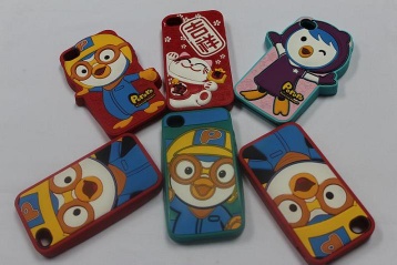 Silicone case for iphone4/4s with a lovely pororo