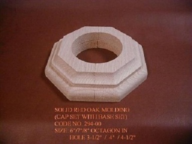 Solid Red Oak Molding Cap Set with Base Set