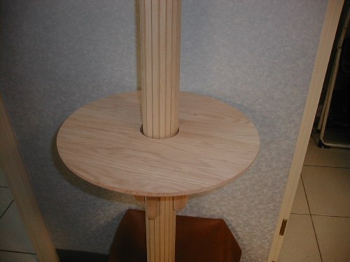 Solid Red Oak Shelves for Pole and Column Decoration