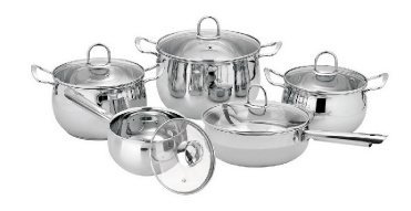 10pcs Stainless Steel Cookware Set