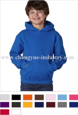 Children cotton plain pullover hoodie sweatshirt