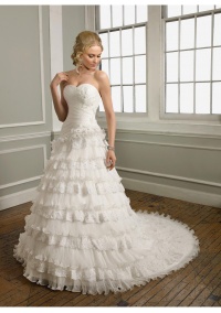 Unique design pleated organza lace sweetheart a line wedding dress a80