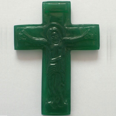Green Onax Cross Pendant