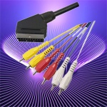 scart plug to 6rca plugs - scart cable
