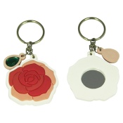 Rose Design Key Chain with Mirror