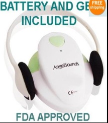 Angelsounds Baby Heart Sound Monitor Fetal Doppler FDA,CE,Battery,Gel-Green 3MHz