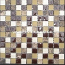 23*23*8 glass mix marble mosaic tile