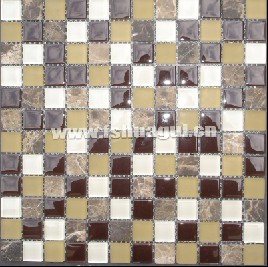 high-end quality matt glass mix dark emperador mosaic tile
