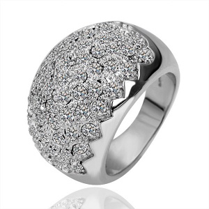 Shining Cool Plating Platinum Ring With Austrian Crystal Christmas Gift