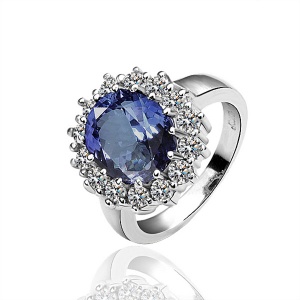Elegant Plating Platinum Rhinestone Ring For Parties Christmas Gift