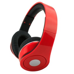 Red stereo mp3 headphones gift promotion