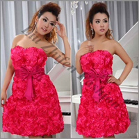 hot sale short pink prom gown